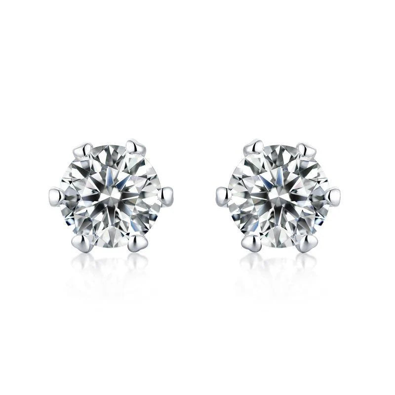 Belamol® Classic Six-Claw Moissanite Stud Earrings