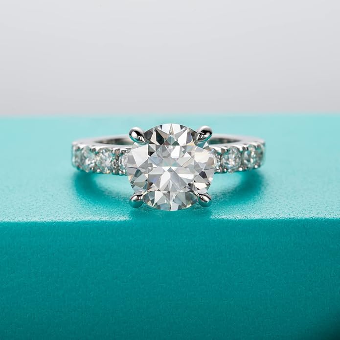 Belamol®️ Moissanite 2 Carat Round Cut Halo Ring