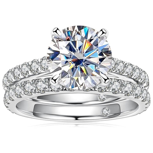 Belamol®️ Moissanite 3.0 Carat Round Cut Halo Ring