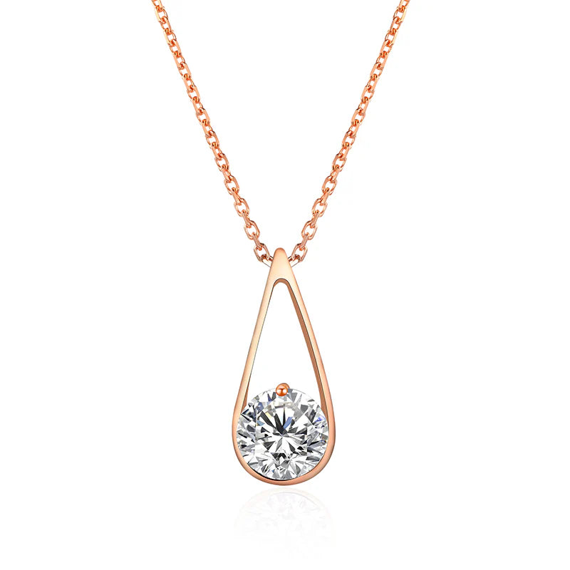 Belamol® Moissanite Round Cut Solitaire Suspended Necklace