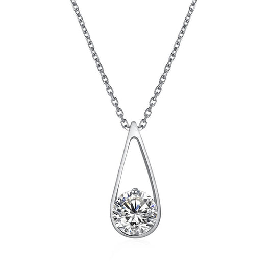 Belamol® Moissanite Round Cut Solitaire Suspended Necklace