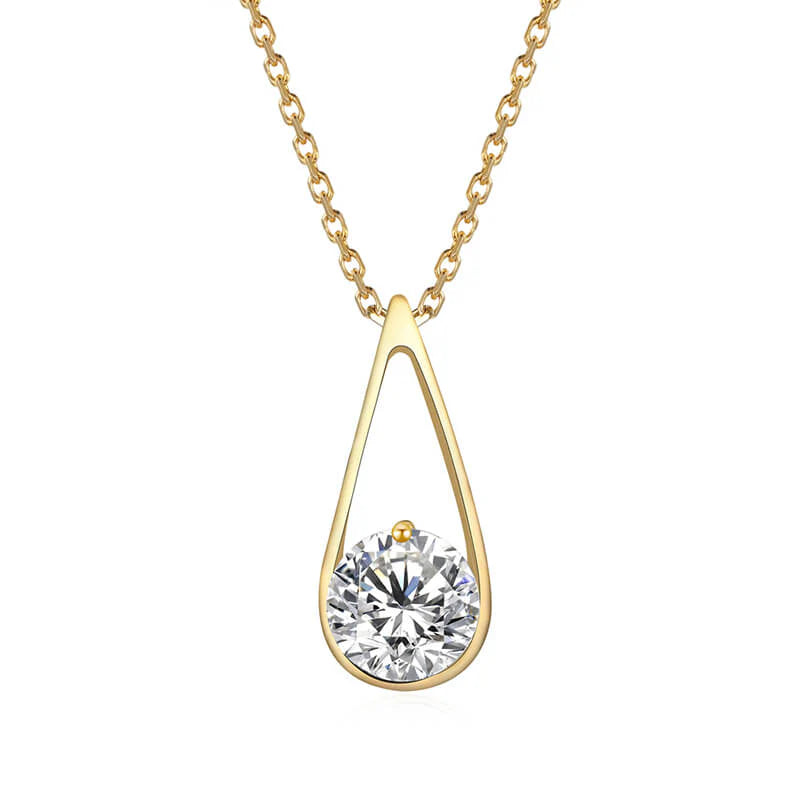 Belamol® Moissanite Round Cut Solitaire Suspended Necklace