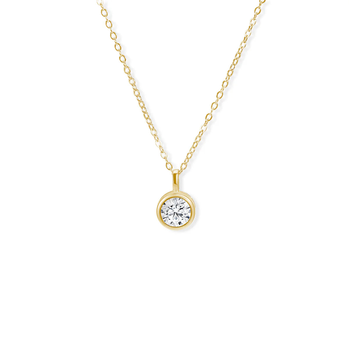 Belamol® Moissanite Round Cut Solitaire Necklace