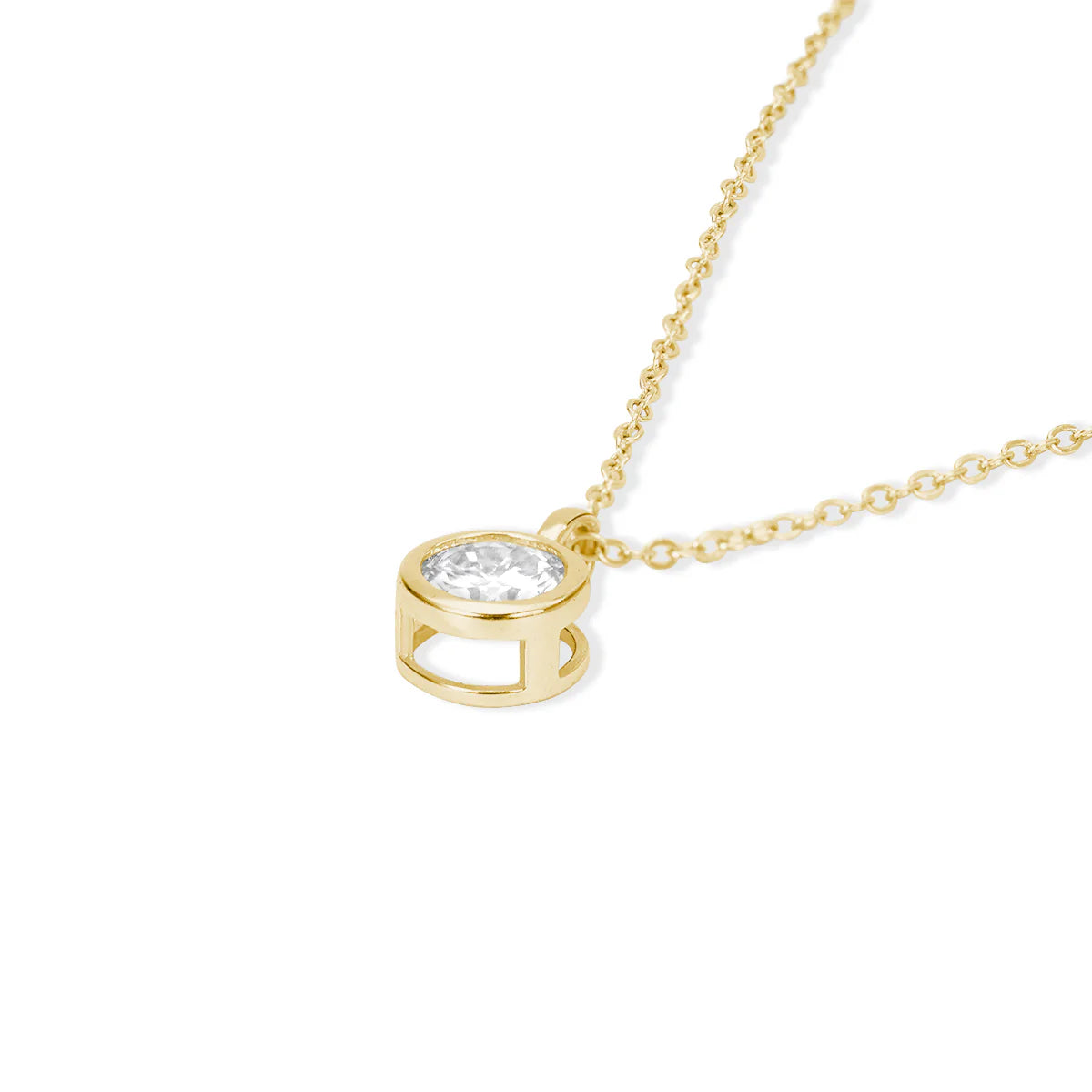 Belamol® Moissanite Round Cut Solitaire Necklace