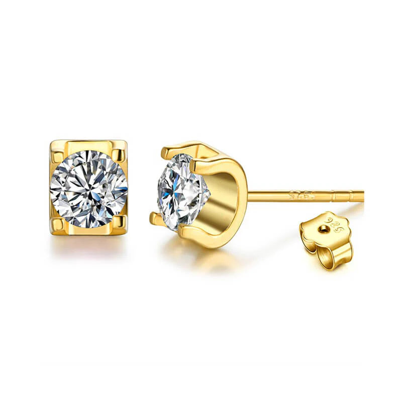 Belamol® Moissanite Series Sweet Cube Sugar Stud Earrings