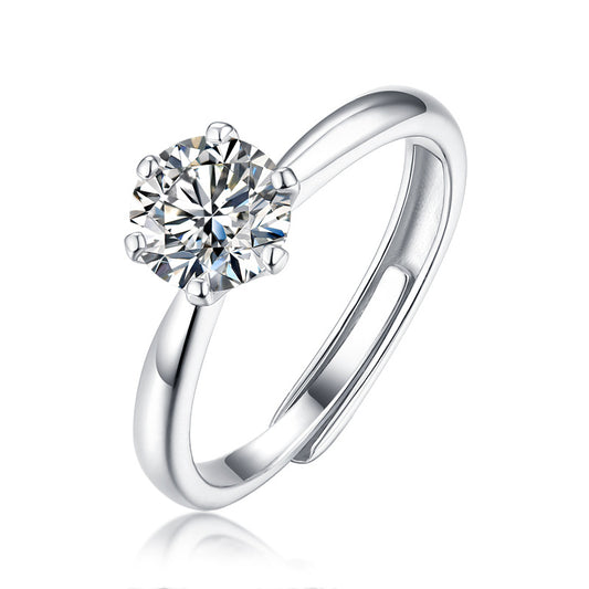 Belamol® Moissanite 2 Carat Round Cut Solitaire Ring