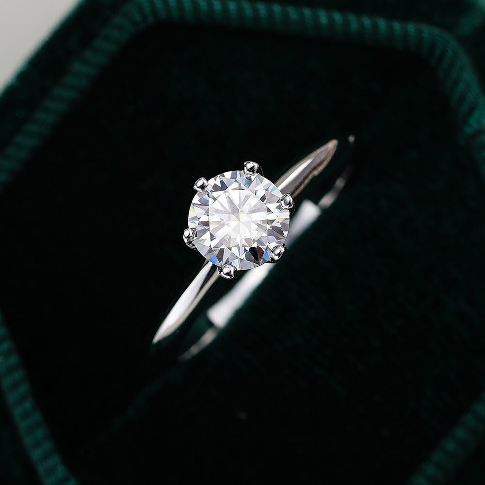 Belamol®️ Moissanite 2 Carat Round Cut Solitaire Engagement Ring