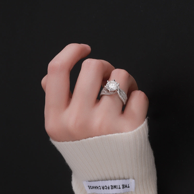 Belamol® Moissanite 3 Carat Round Cut Halo Ring