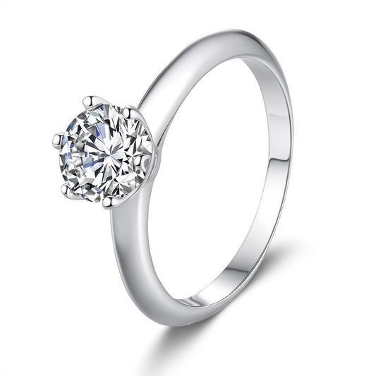 Belamol®️ Moissanite 2 Carat Round Cut Solitaire Engagement Ring