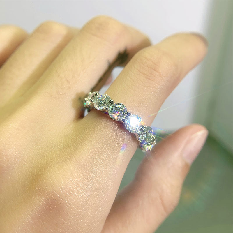 Belamol® Moissanite Round Cut Full Eternity Ring