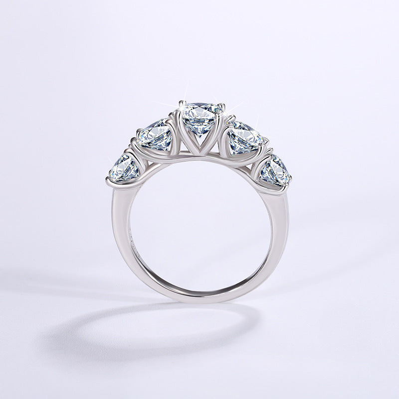 Belamol® Moissanite 1.5 Carat Round Cut Half Eternity Band Ring
