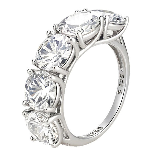 Belamol®️ Moissanite 2.5 Carat Round Cut Half Eternity Ring