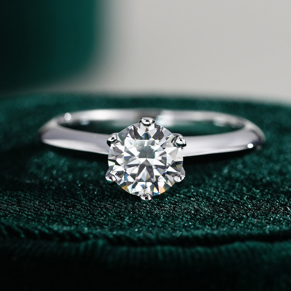 Belamol®️ Moissanite 2 Carat Round Cut Solitaire Engagement Ring