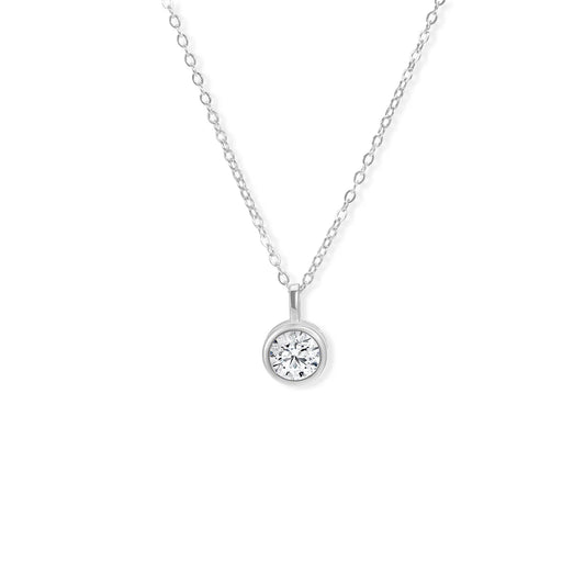 Belamol® Moissanite Round Cut Solitaire Necklace