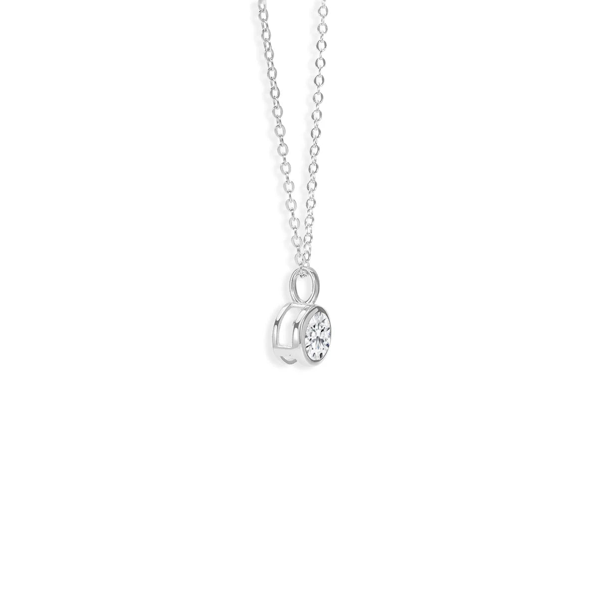Belamol® Moissanite Round Cut Solitaire Necklace
