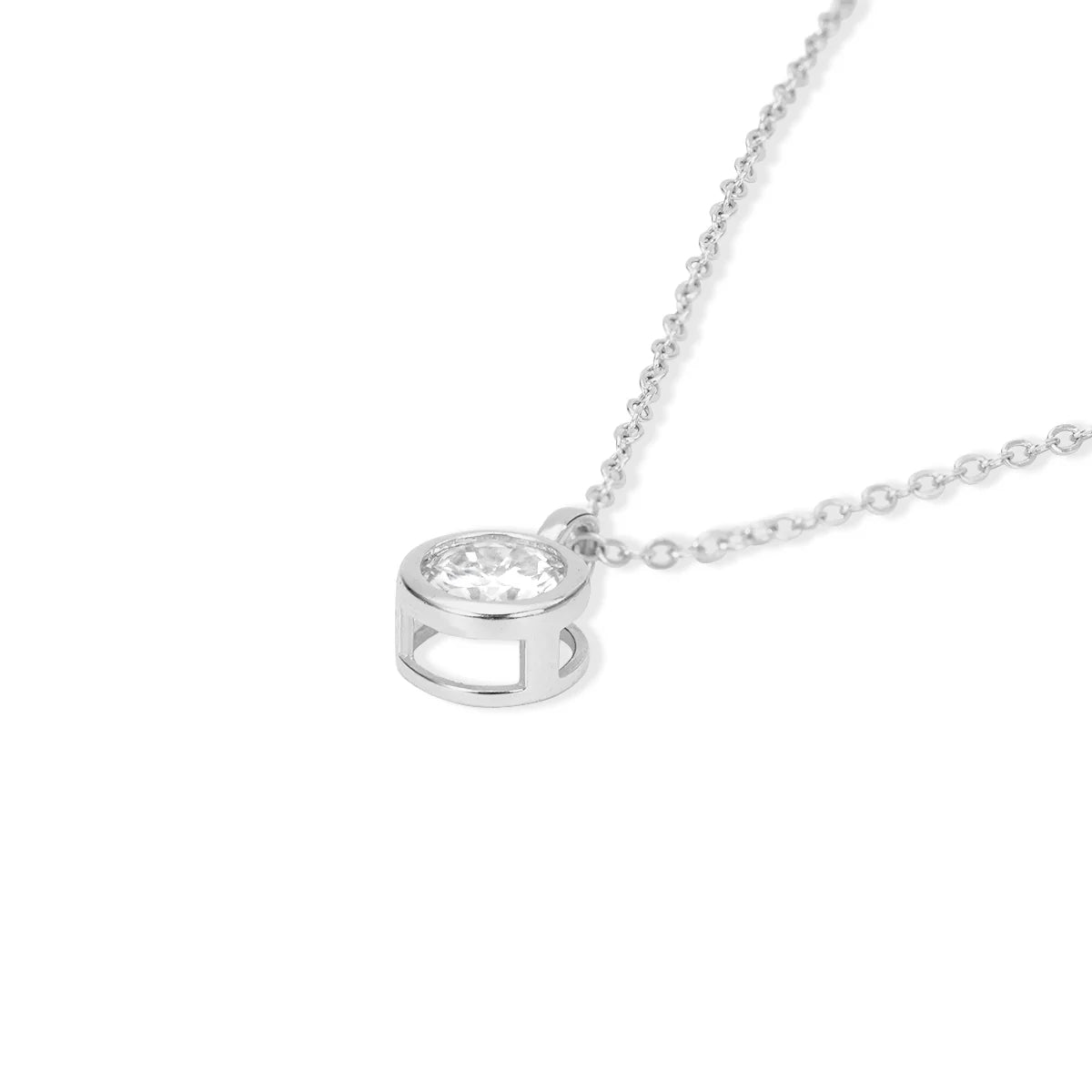 Belamol® Moissanite Round Cut Solitaire Necklace
